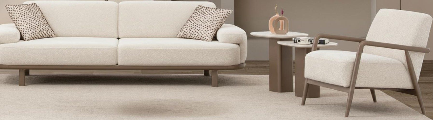 JVmoebel Polstergarnitur Weißes Wohnzimmer-Set – 3-Sitzer-Sofa, Sessel & Beistelltische, (Set, 4-tlg), Made in Europa