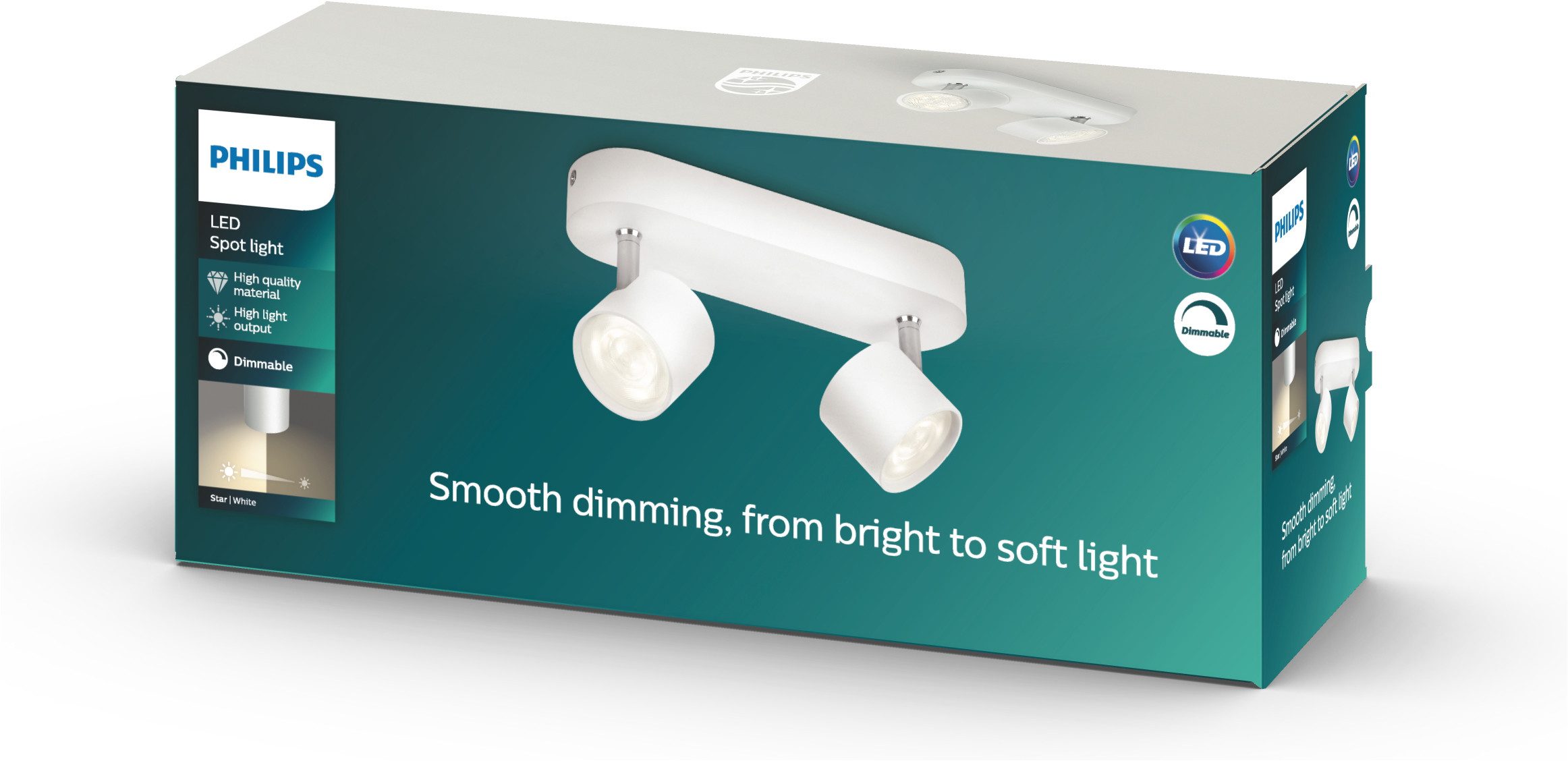 Philips LED Deckenspot myLiving Star 2flg., 1000lm, Weiß, LED fest integriert, Warmweiß