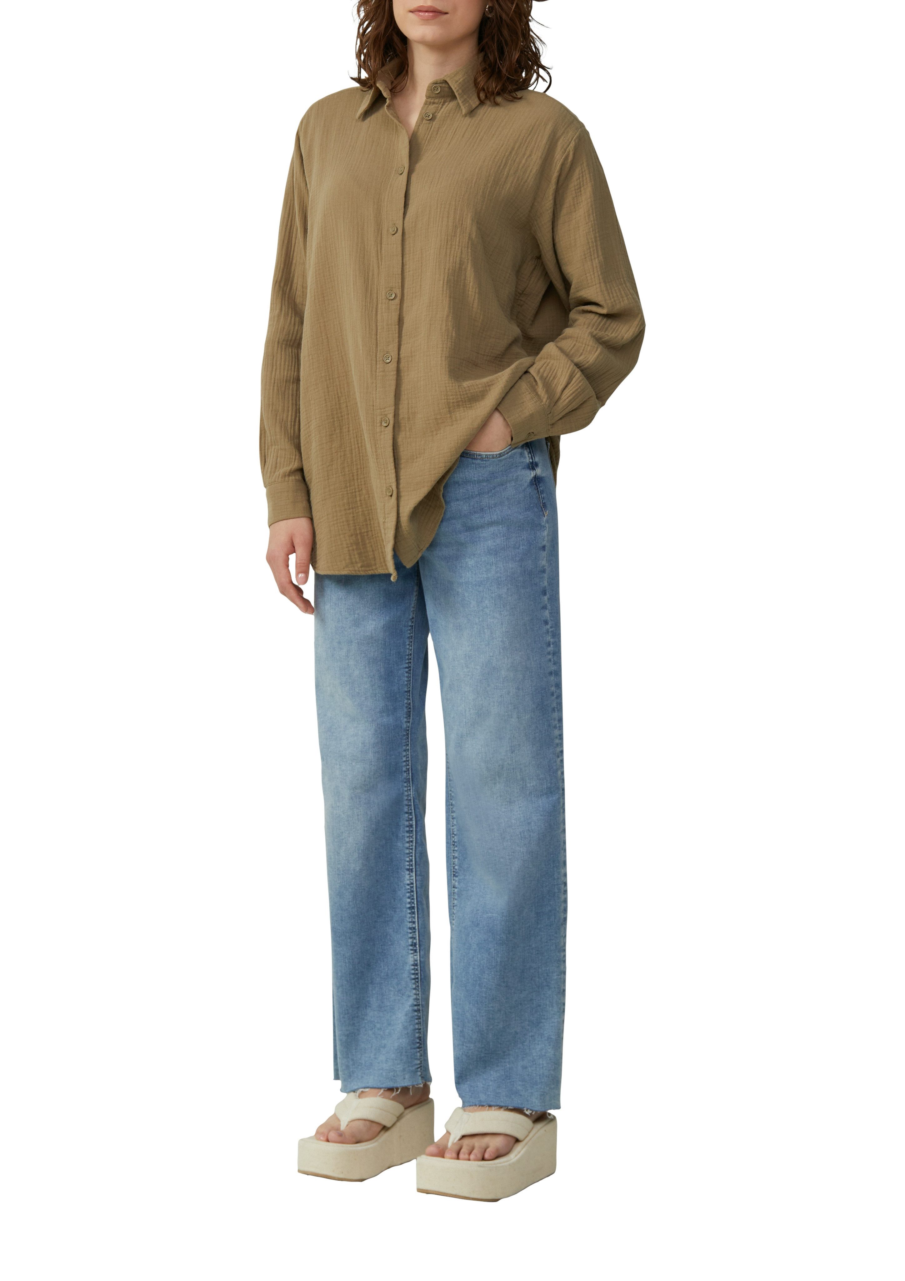 QS Hemdbluse aus luftiger Musselinqualität günstig online kaufen