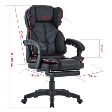 TRISENS Chefsessel Rafael (1 Stück), Bürostuhl mit extra Polsterung Home Office Chair im Lederoptik-Design
