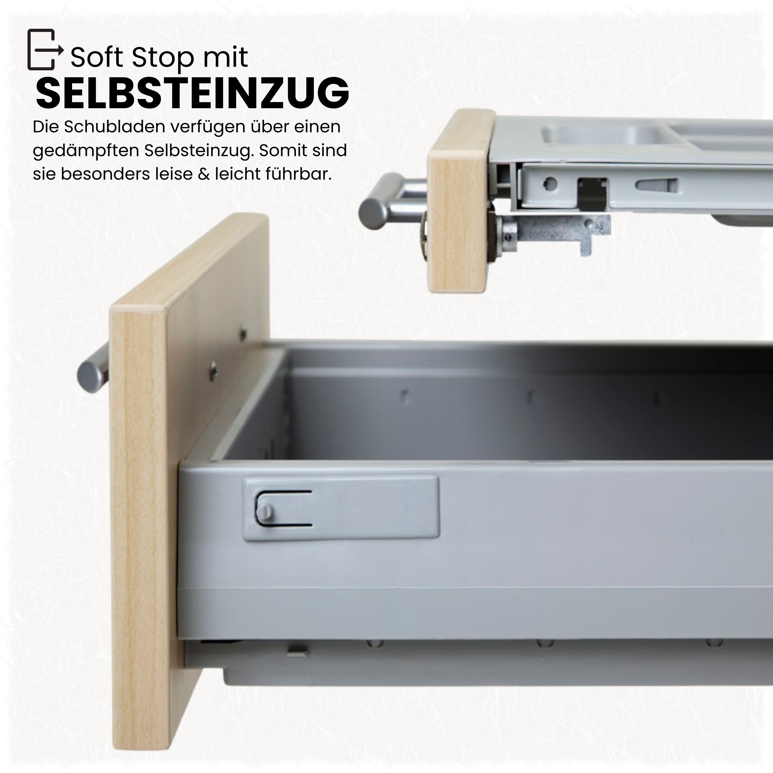 bümö Rollcontainer office Bürocontainer - 3 Materialschubladen, Dekor: Ahorn mit Relinggriff (Kunststoff)