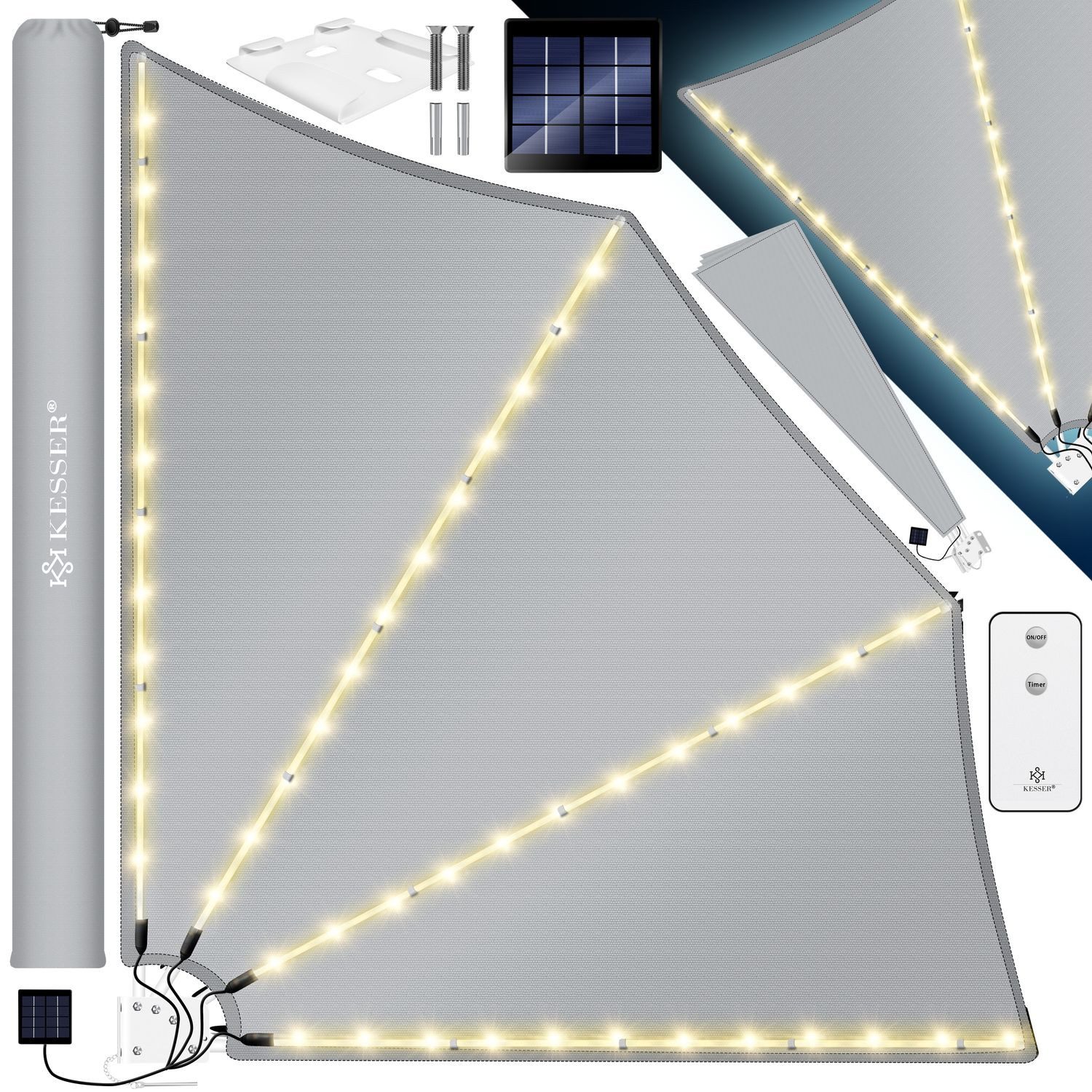 KESSER Sonnensegel, KESSER® Balkonfächer mit LED günstig online kaufen