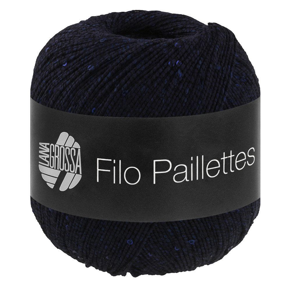 LANA GROSSA FILO PAILETTES Edles Garn mit Mini-Pailletten Häkelwolle, 155 m (Fest verzwirntes Baumwollgarn mit Pailletten und Matt-Glanz-Effekt), 50 g