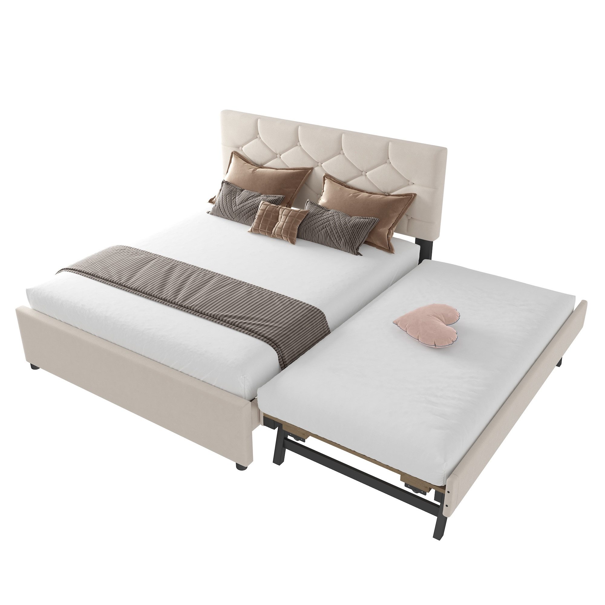 SOFTWEARY Polsterbett mit Gästebett und Lattenrost günstig online kaufen