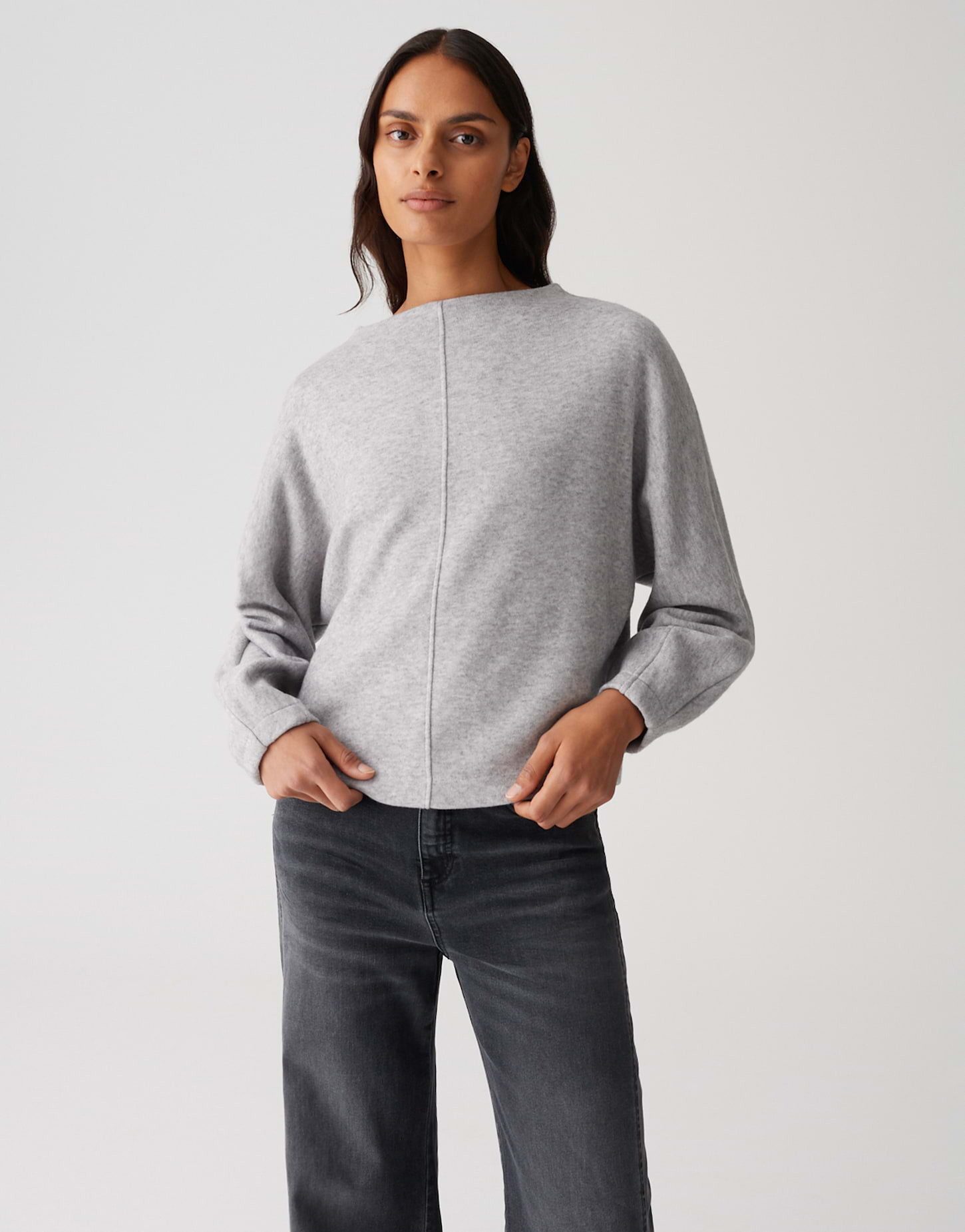 OPUS Sweatshirt GONNIK mit leichten Ballonärmeln leicht verkürzt geschnitte günstig online kaufen