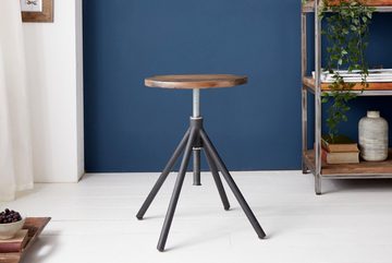 riess-ambiente Sitzhocker FACTORY natur / schwarz (Einzelartikel, 1 St), Massivholz · Metall · verstellbar · Industrial