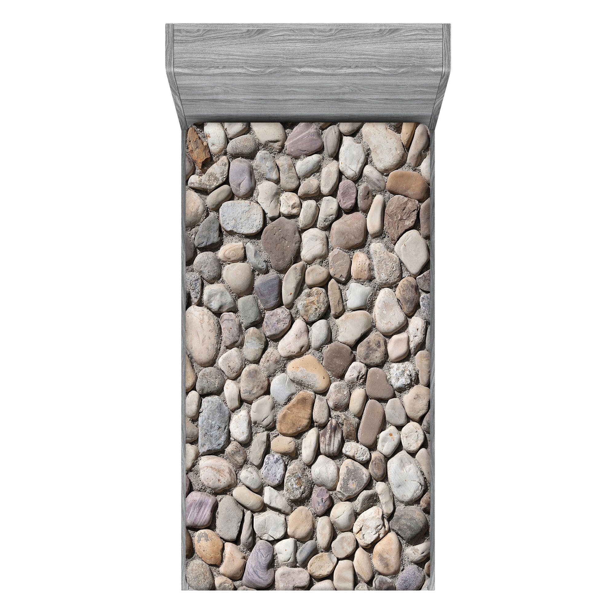 Abakuhaus Натяжные простыни Soft Dekorativer Stoff Bettwäsche Rund-um Elastischer Gummizug, Abstrakt Coastal Thema Steinmauer