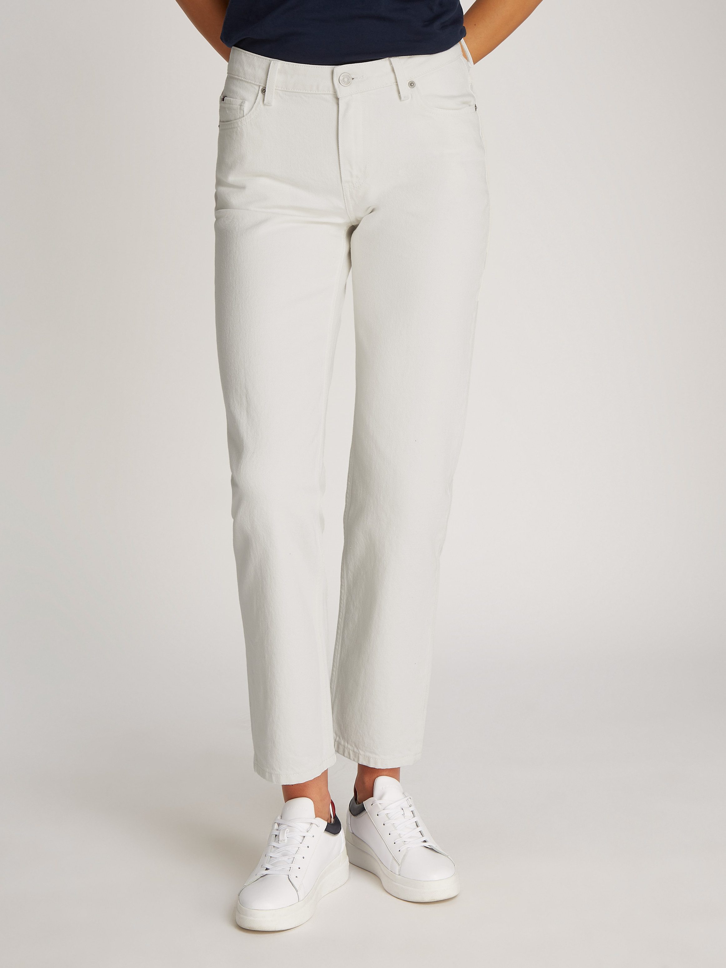 Tommy Hilfiger Straight-Jeans CLASSIC STRAIGHT RW mit Logo-Badge, in Knöchellänge