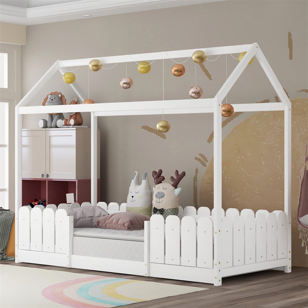 Kinderbett Hausbett 90x200 cm Vielseitiges Holz