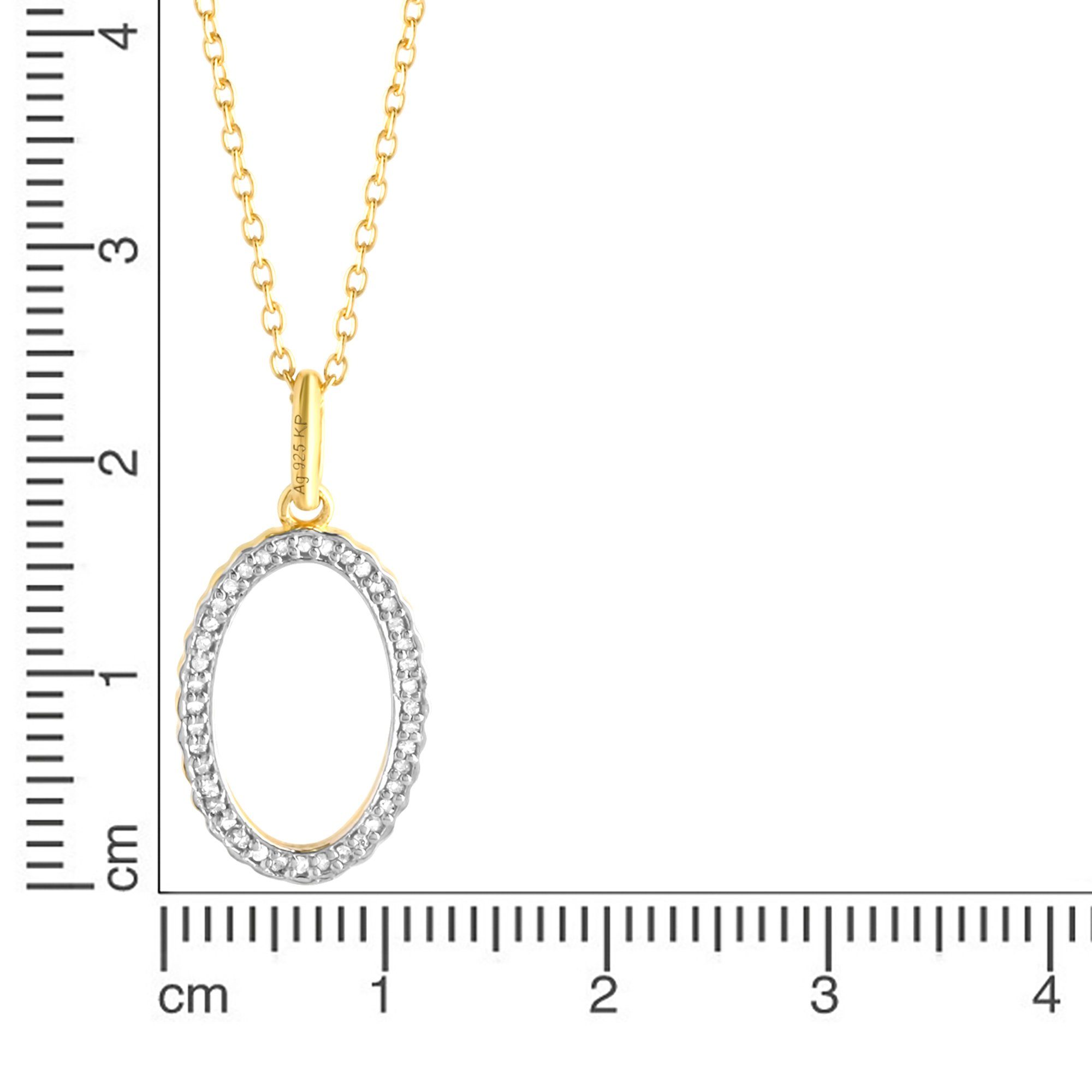 Diamonds by Ellen K. Kette mit Anhänger Silber 925 vergoldet mit 40x Diaman günstig online kaufen