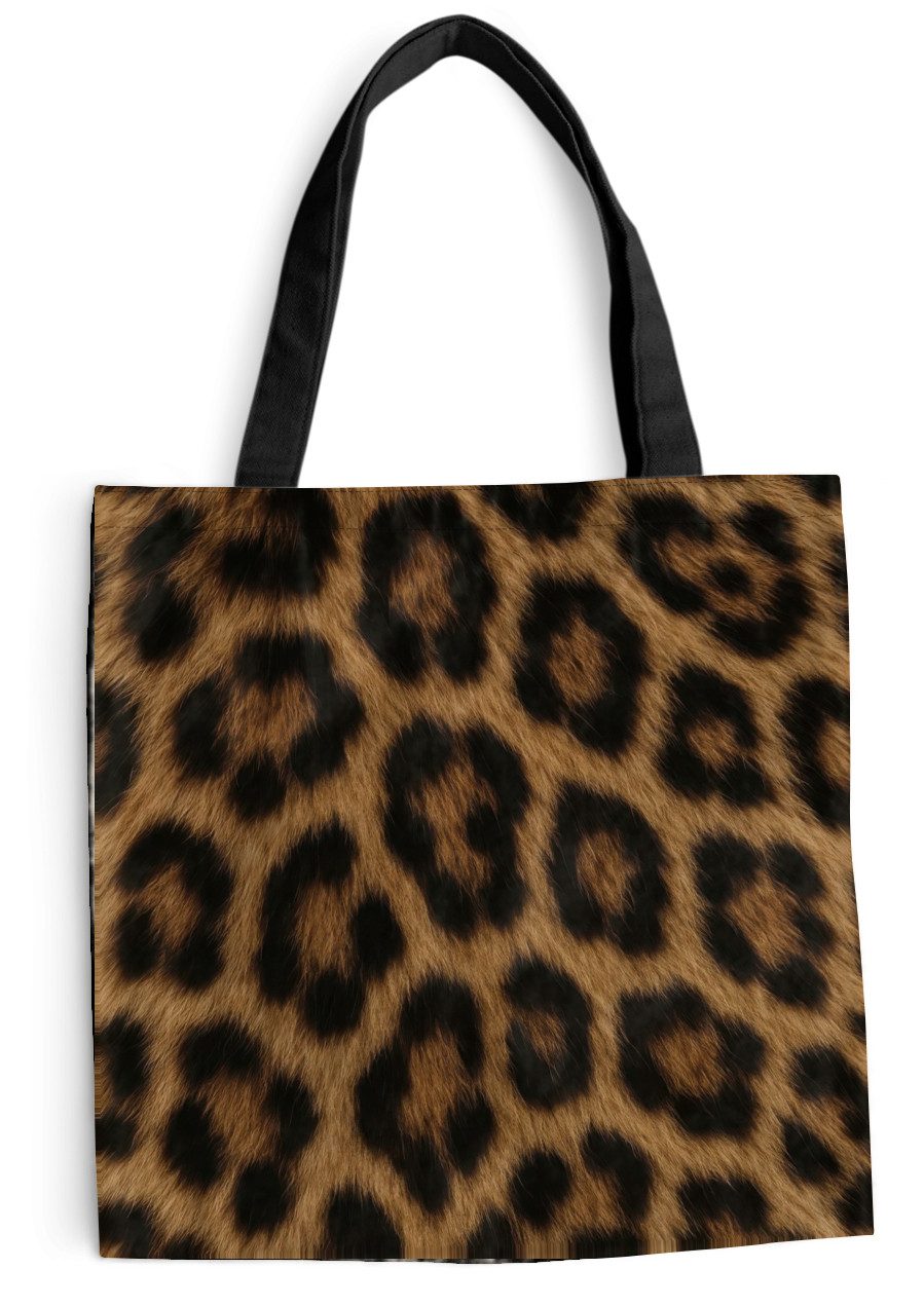 MuchoWow Shopper Pantherfell - Realistisch - Braun, Handtasche, Damen und Herren, Schultertasche, Umhängetasche, Tote Bag