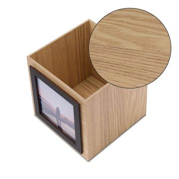 Lumaland Fotobox Photobox - Geschenk & Aufbewahrung, Hochzeit, Geburtstag (2 St), Holz Schwarz