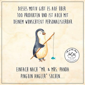 Badematte Pinguin Angler - Weiß - Geschenk, Badematte, Tagesplan, Duschmatte, S Mr. & Mrs. Panda, Höhe 1 mm, 100% Polyester, rechteckig, Anti-Rutsch Sicherheit