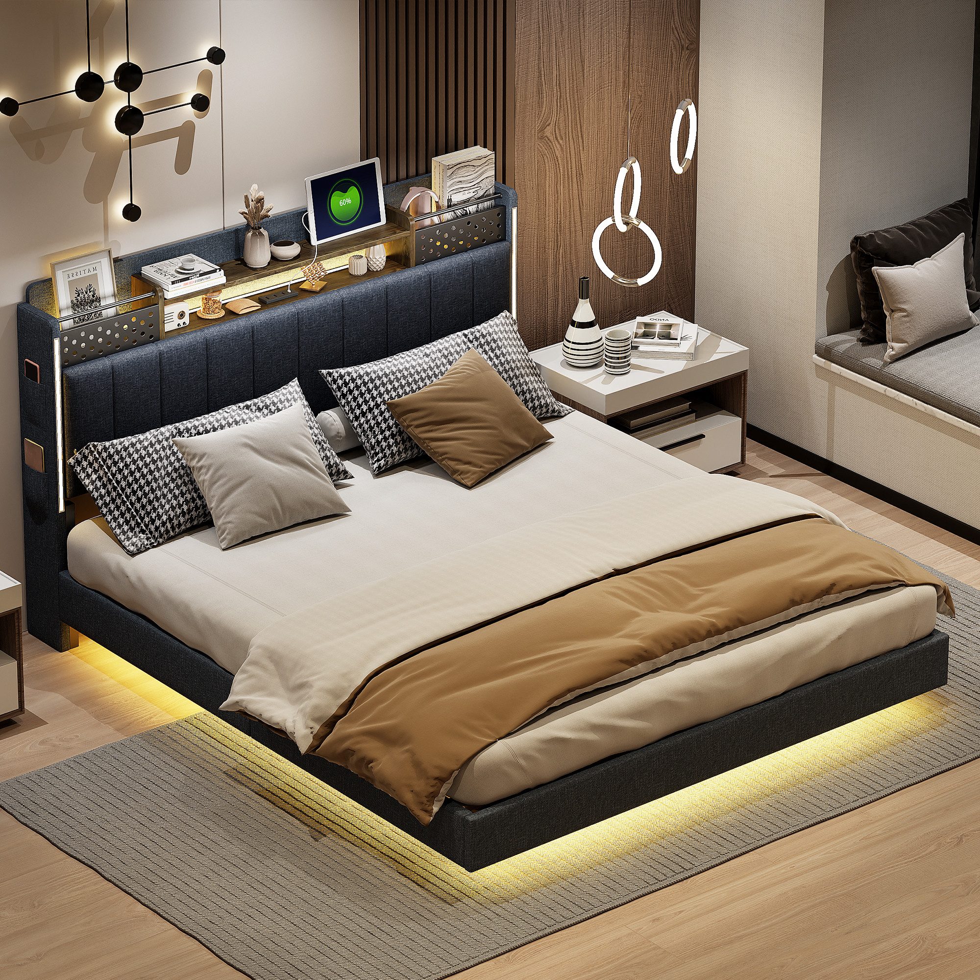 STILVORA Polsterbett 160×200 bett mit Steckdose günstig online kaufen