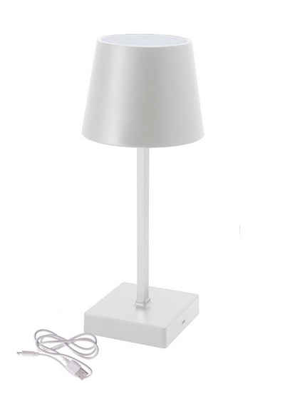 Spetebo LED Tischleuchte LED Touch Leuchte - weiß / Akku, Design Kunststoff Tischleuchte 26 x 10 cm