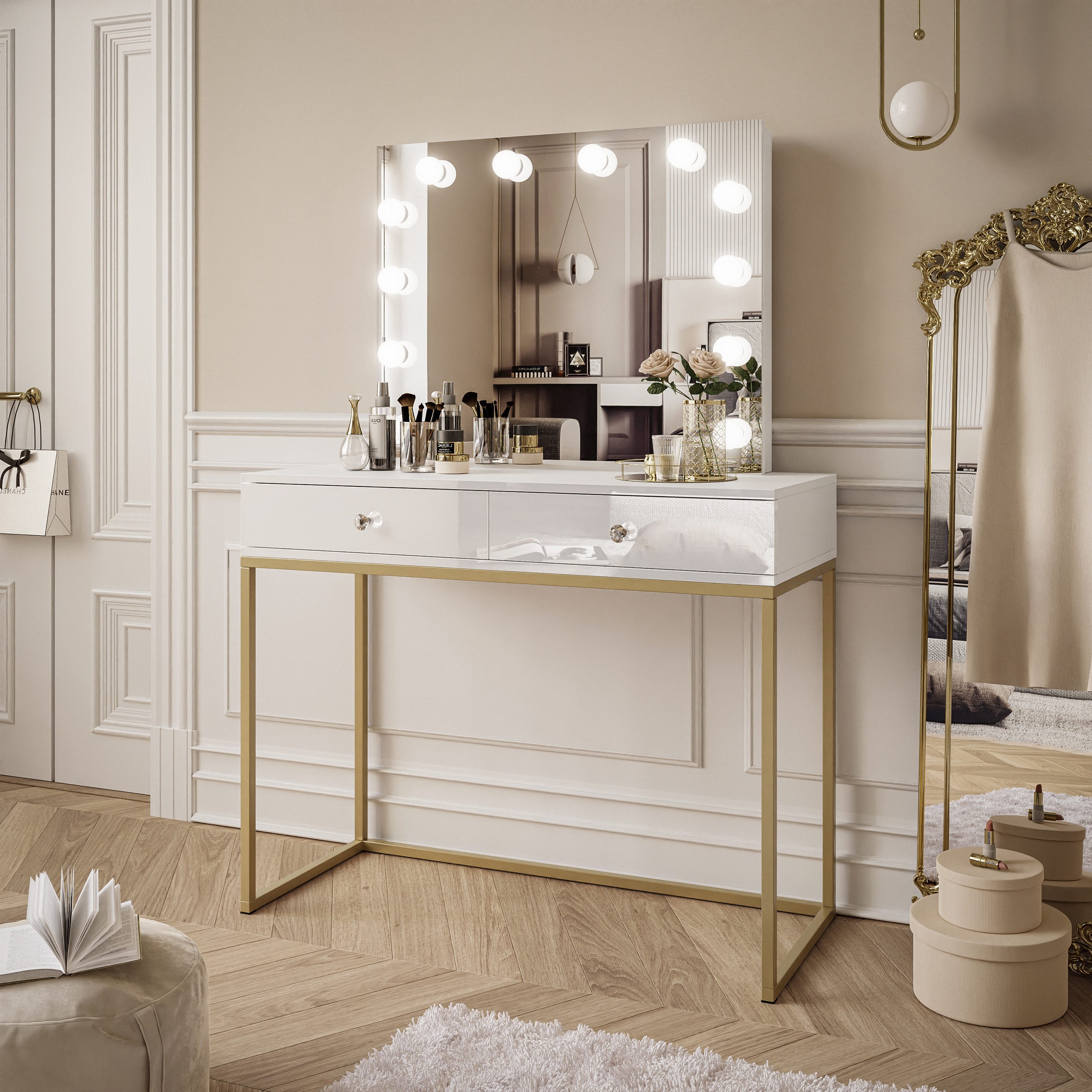 Lookway Schminktisch BLANCO GOLD ELITE mit günstig online kaufen