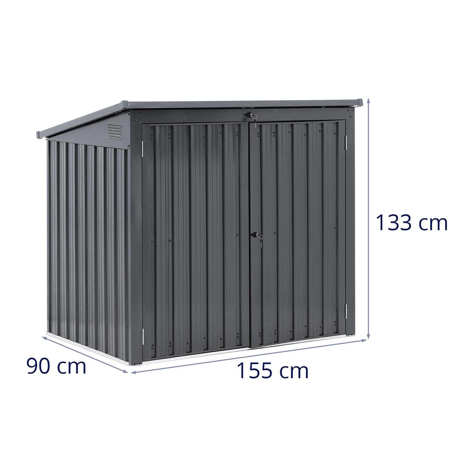 Tonnen cm für BxT: Mülltonnenverkleidung 90x289 Metall-Mülltonnenbox Uniprodo 2 (240 L), Gerätehaus