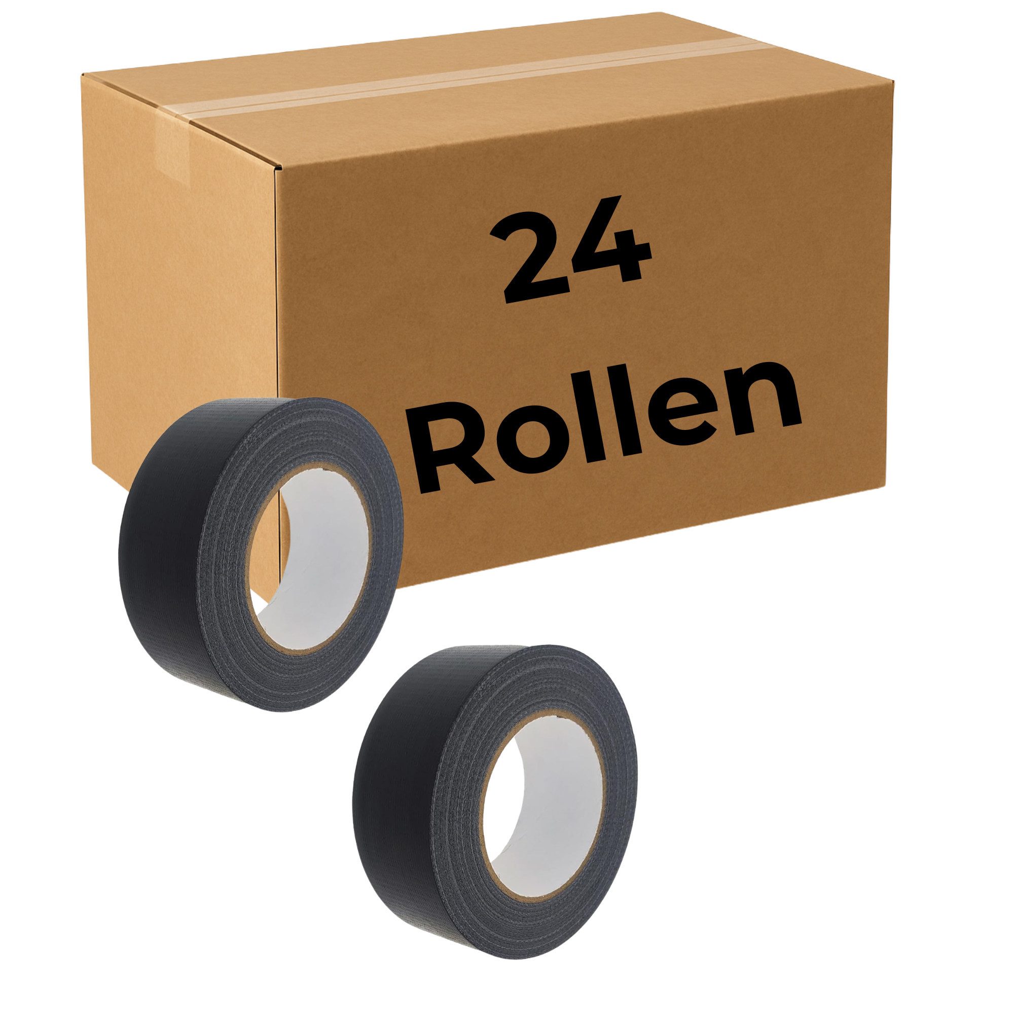 varivendo Klebeband Allzweck Klebeband Schwarz 48mmx50m 24 Rollen (Sparset, 24-St., 24-teilig) Klebeband schwarz Allzweckband schwarz Gewebeband schwarz Panzertape s