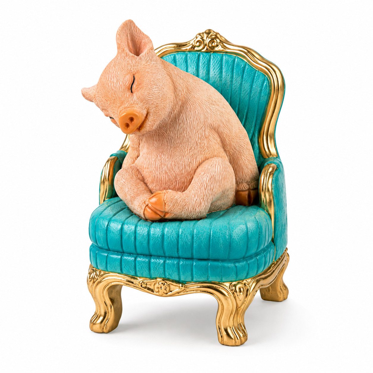 Werner Voß Dekofigur Dekofigur Schwein auf Sessel – humorvolle Tierfigur aus Polyresin 22cm (1 St)