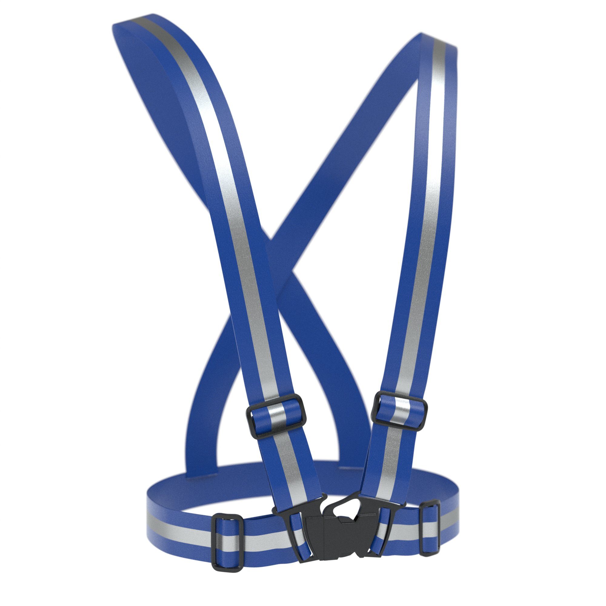 EAZY CASE Warnweste Universal Warnweste mit Schnalle Uni Reflektorweste Joggen flexibel reflektierend Mann Leuchtweste Blau