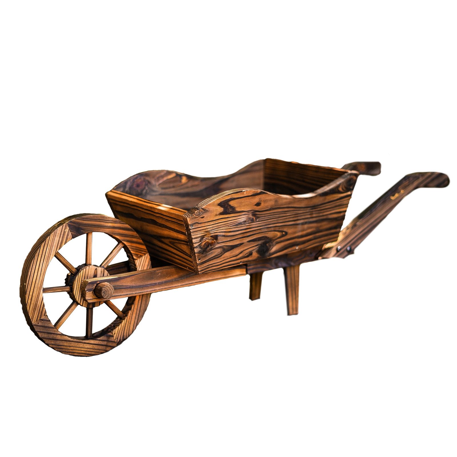 HTI-Living Gartenfigur Holzschubkarre Natur Sommerset, (Stück, 1 St., 1 Schubkarre ohne Dekoration), Dekoschubkarre Pflanzschubkarre