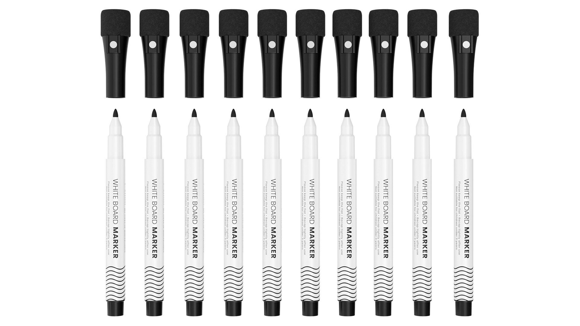 ALLboards Whiteboard Marker Dünn-spitzige Whiteboardmarker-Set ALLboards, (10-tlg)