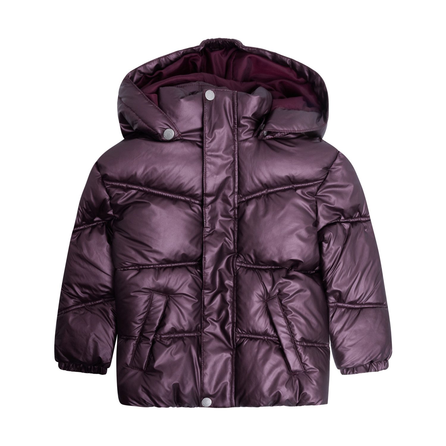 Minymo Winterjacke Mädchen Pufferjacke mit Kapuze und reflektierenden Details