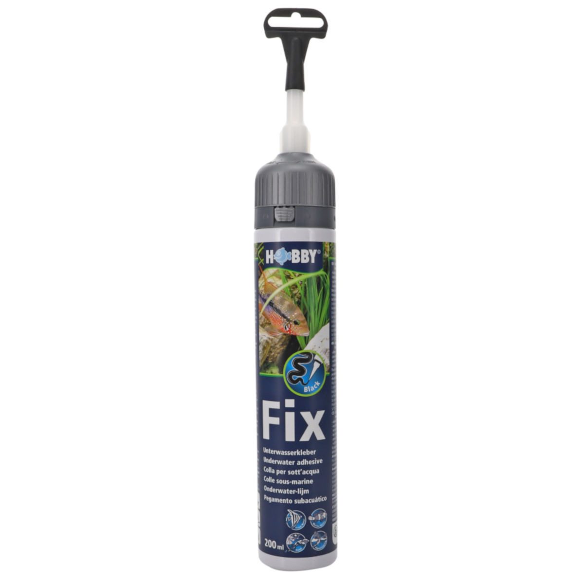 HOBBY Aquariendeko Fix Unterwasserkleber, schwarz, 200 ml