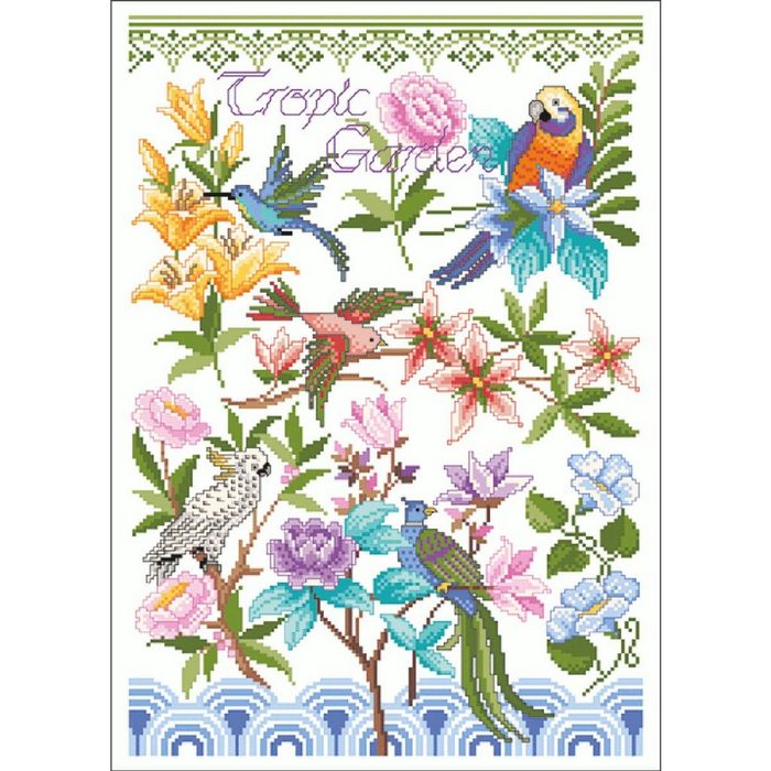 Lindner´s Kreuzstiche Kreativset Lindner´s Kreuzstiche Zählmuster Vorlage "Tropic-Garden" 056 (embroidery kit)