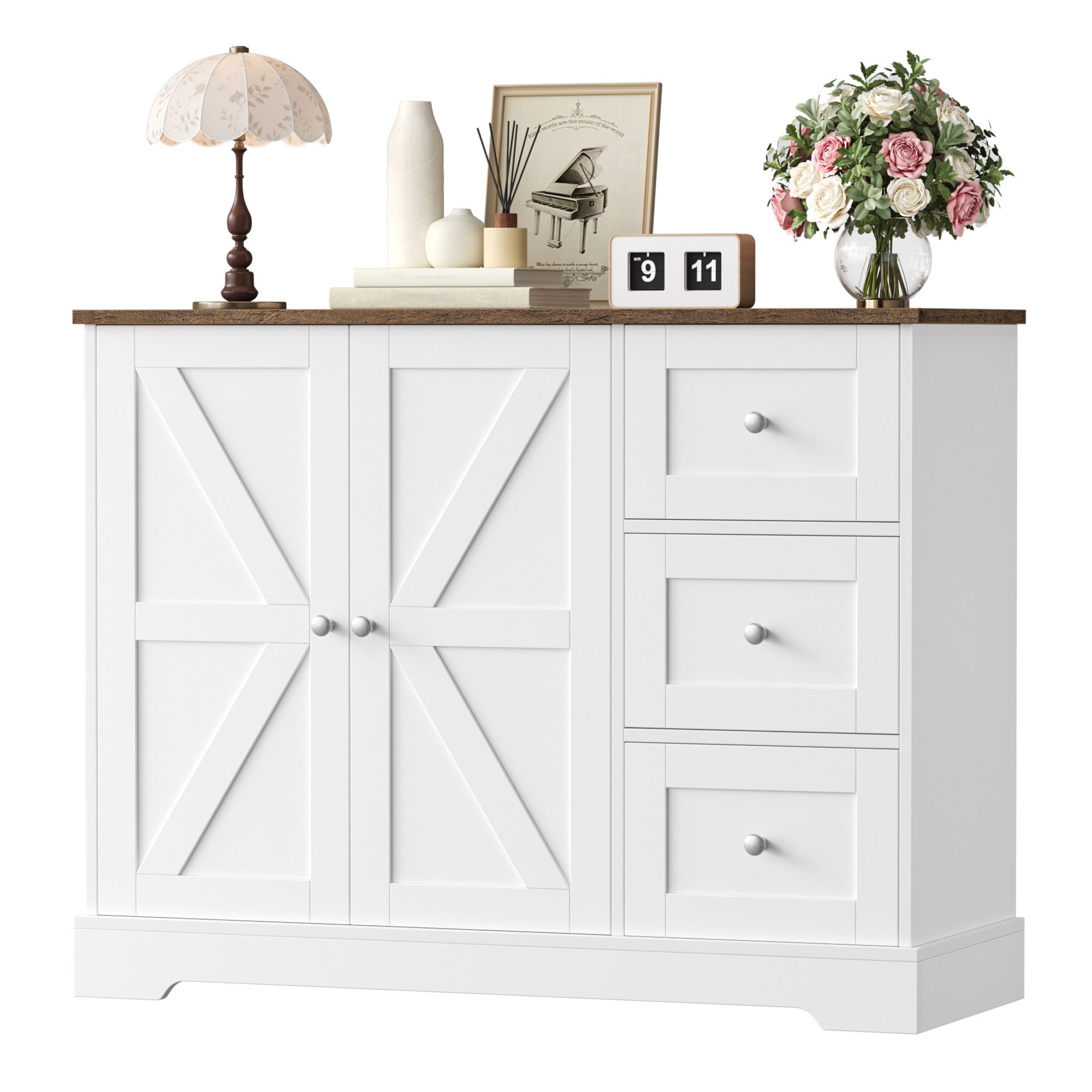 HOMECHO Sideboard, Küchenschrank mit Arbeitsplatte, Buffetschrank günstig online kaufen