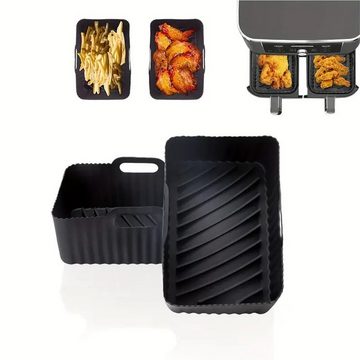 Rnemitery Raclettepfännchen Silikoneinsatz Air Fryer Accessories für Dual Zone Heißluftfritteuse