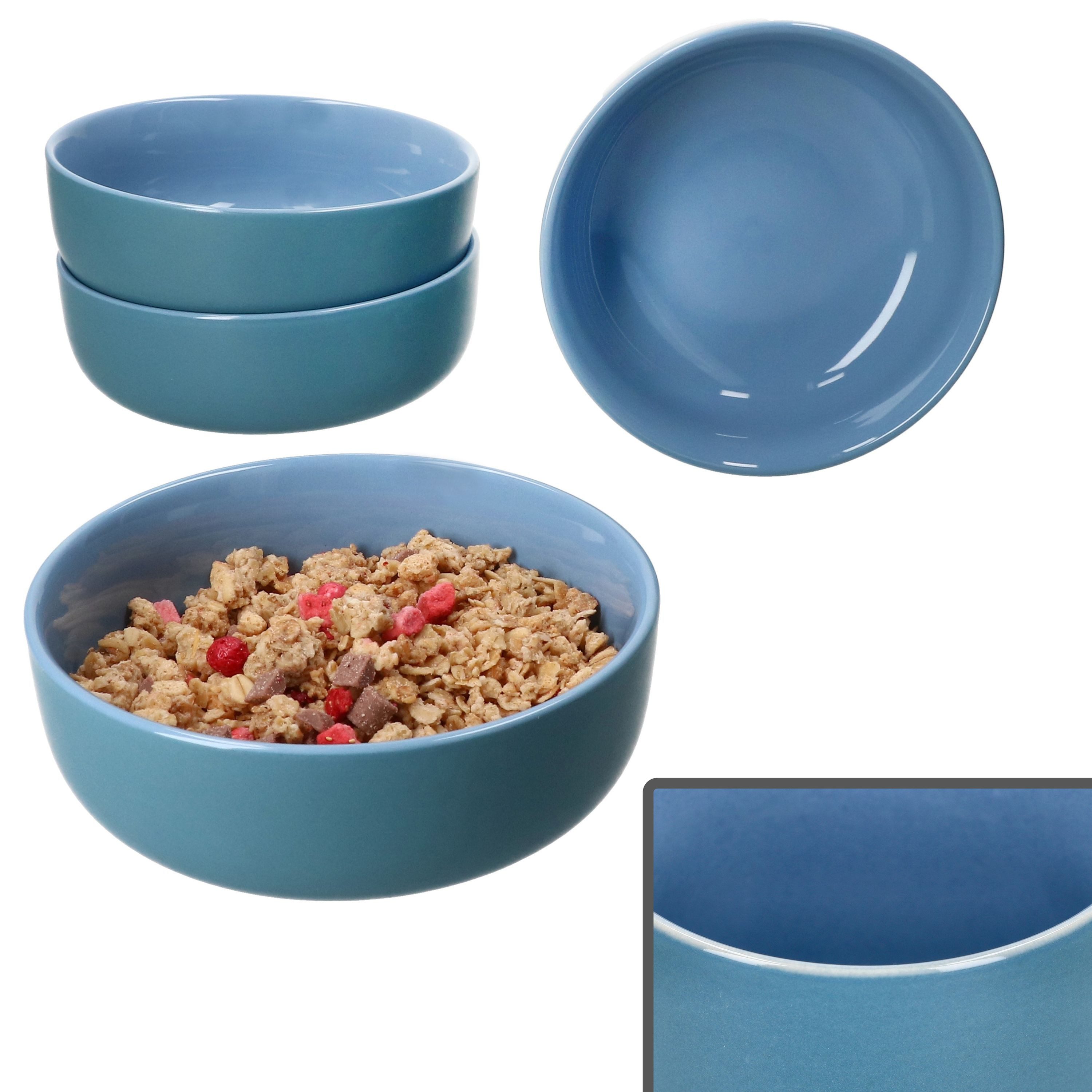 Ritzenhoff & Breker Müslischale Ritzenhoff 4x Jasper Schale Ø14,3cm Ozeanblau 360ml Steingut 6 Pers., Steingut