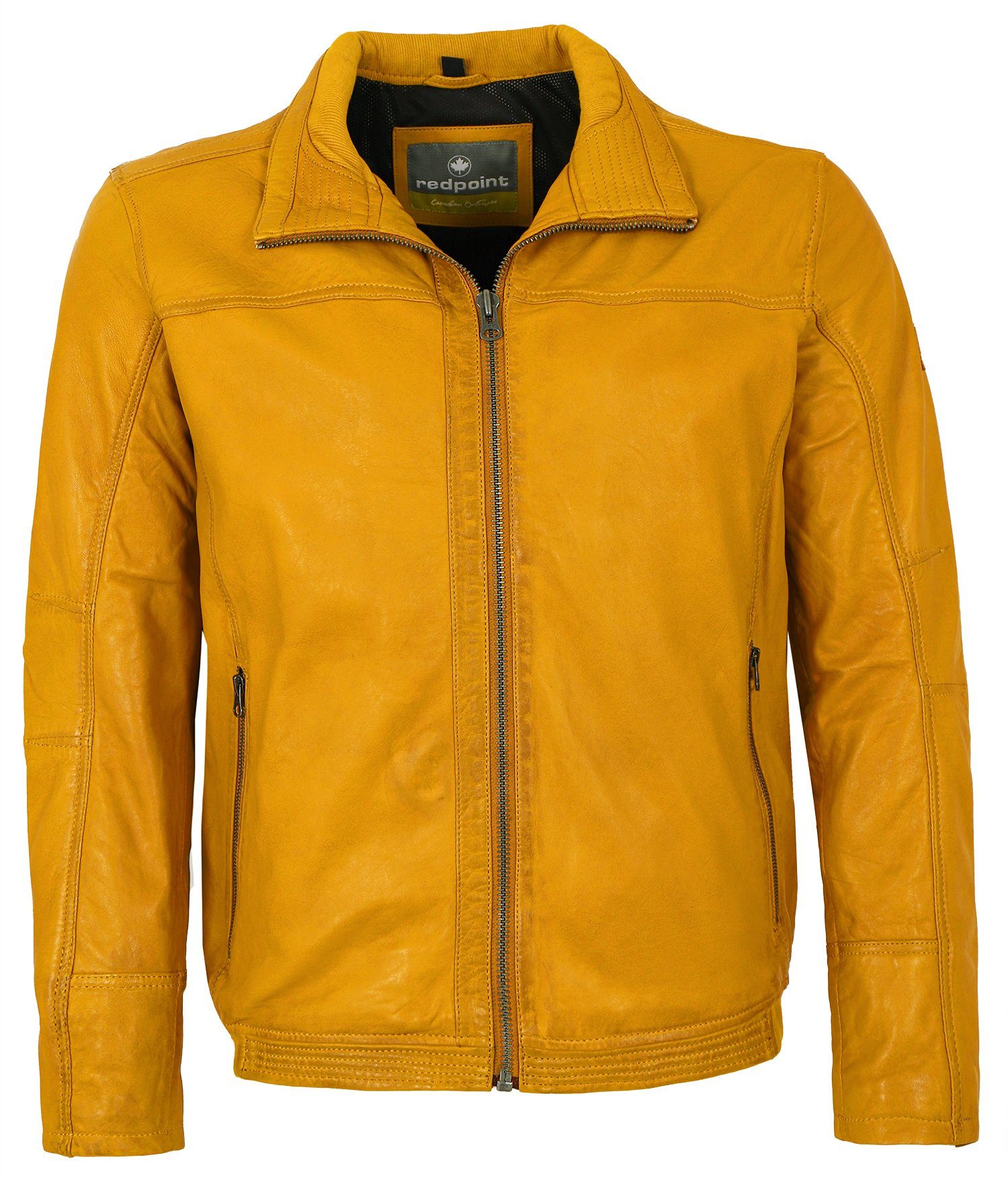 Redpoint Lederjacke Benjamin Echtleder Herren Lederjacke Lammnappa gelb