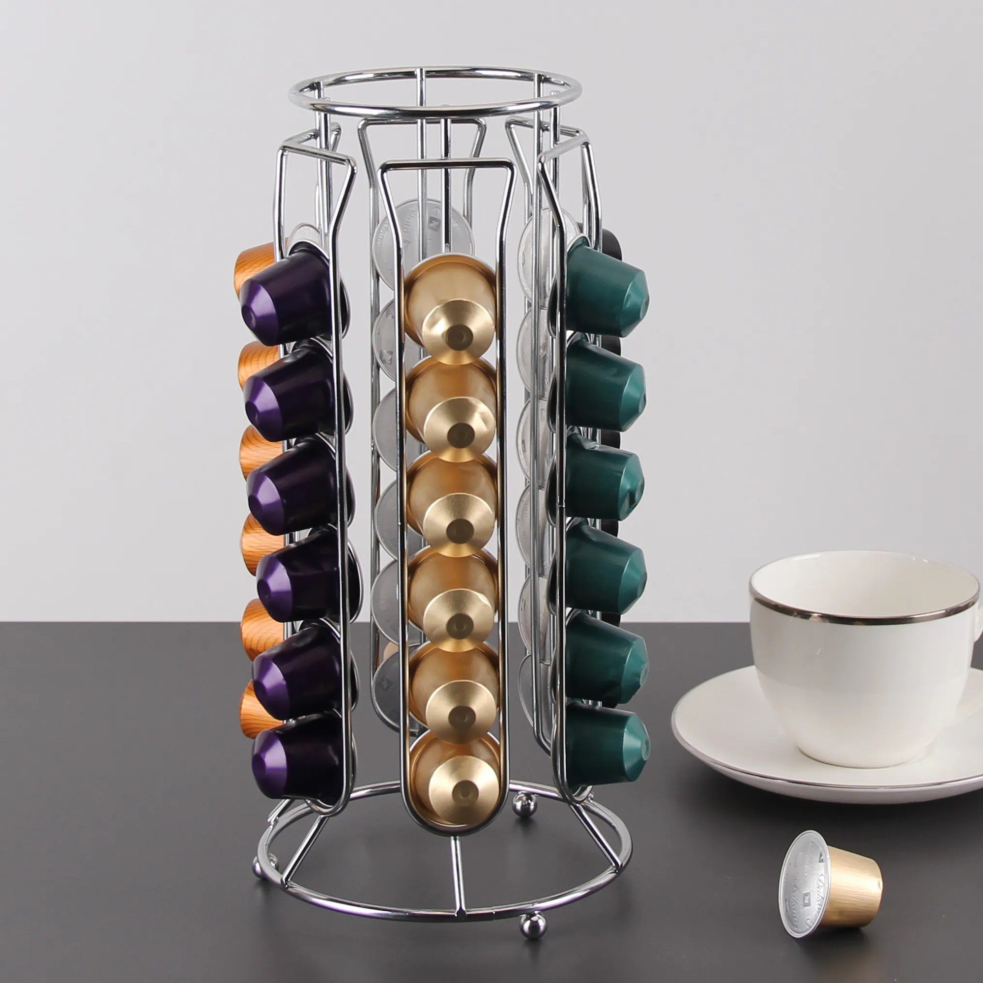 Cheffinger Kapselhalter Kaffeekapsel Ständer für 36 Kapseln kompatibel mit Nespresso