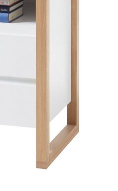 MCA furniture Nachtkonsole Facil (Nachttisch in weiß Lack mit Eiche massiv, Höhe 60 cm), auch für Boxspring