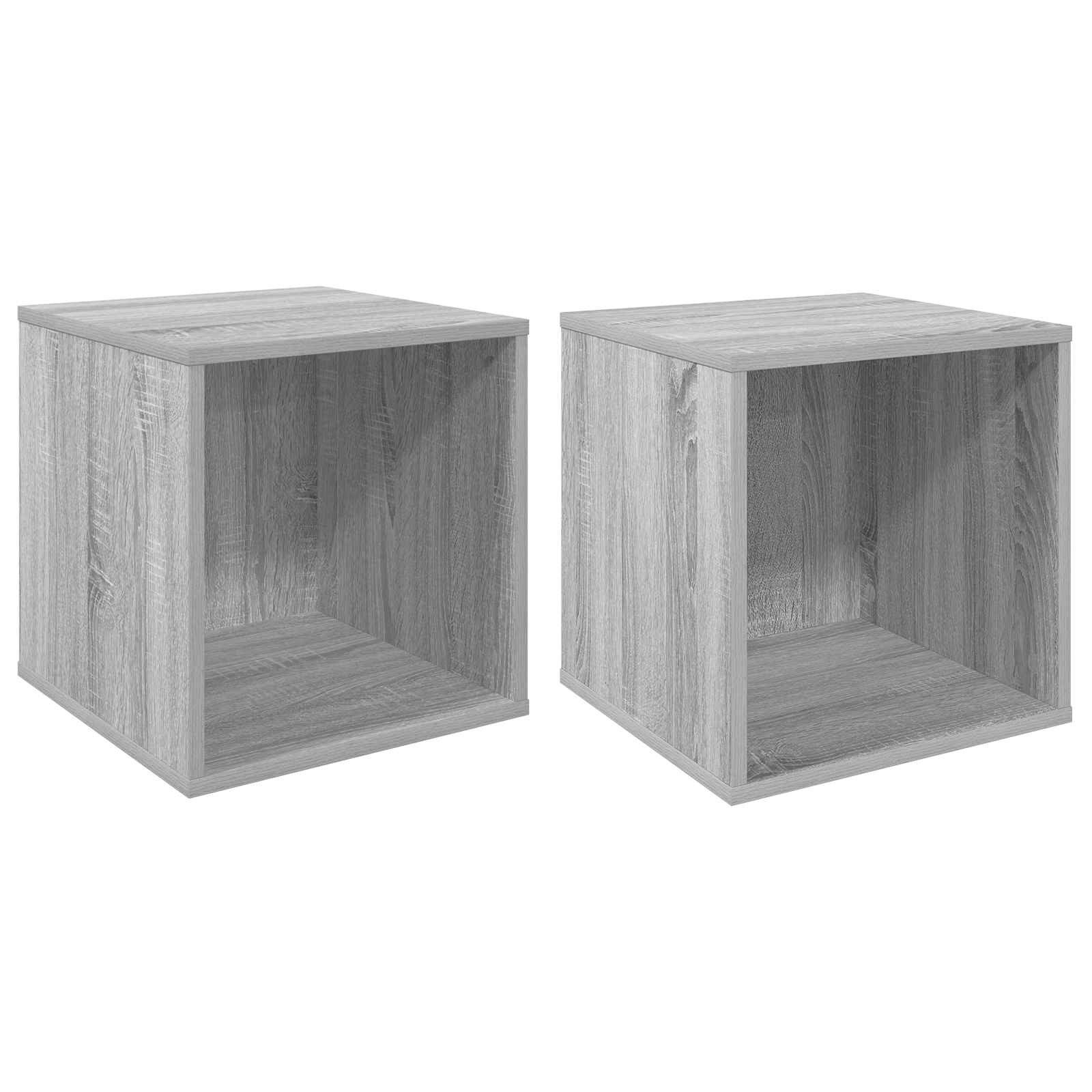 vidaXL Aufbewahrungsbox Vinyl Album Box 2 stk. Sonoma-Grau 37 x 36,5 x 38 cm (2 St)