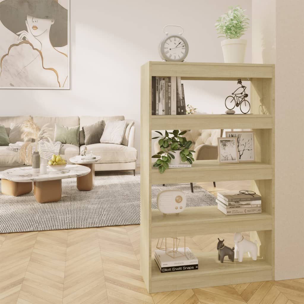 80x30x135 Holzwerkstoff, vidaXL Bücherregal/Raumteiler Sonoma-Eiche 1-tlg. Bücherregal cm Braun