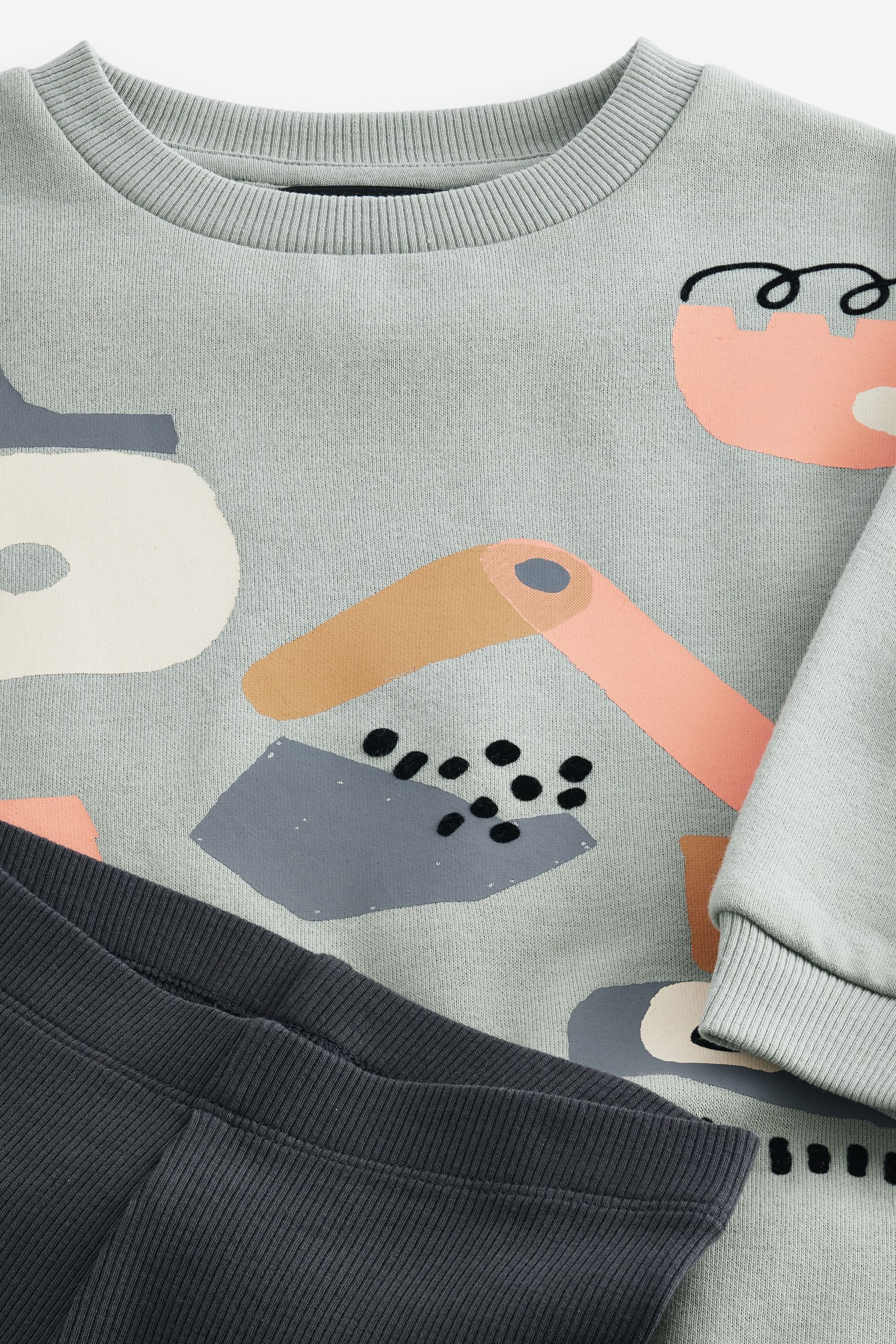 Next Sweatanzug Sweatshirt mit durchgehendem Print und Leggings (2-tlg)