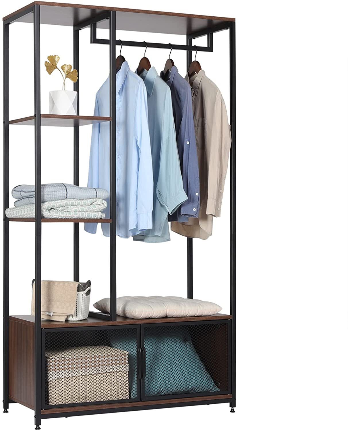 Woltu Garderobenständer, (1 St), mit Lagerschrank, günstig online kaufen