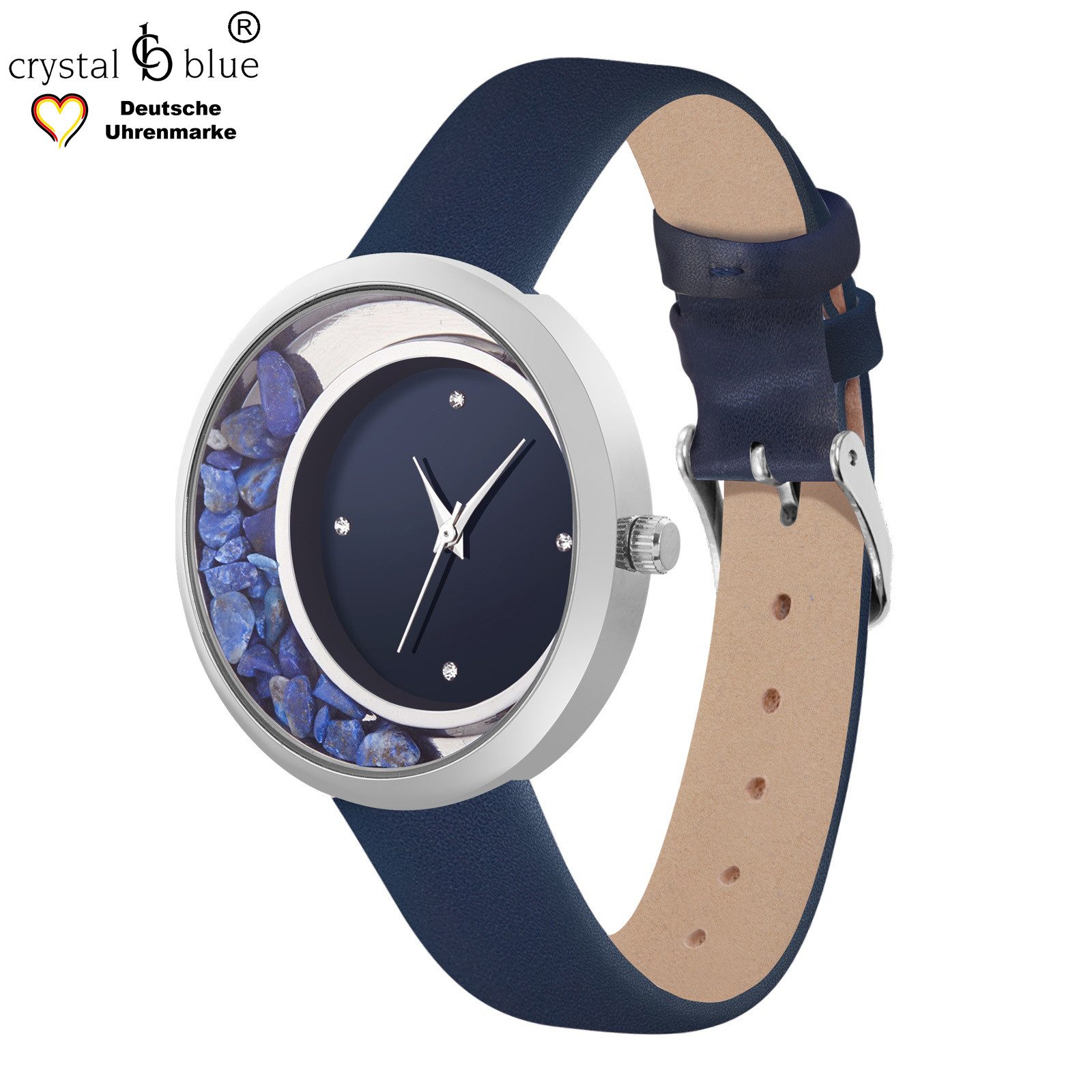 crystal blue Quarzuhr Damenuhr analog Armbanduhr günstig online kaufen