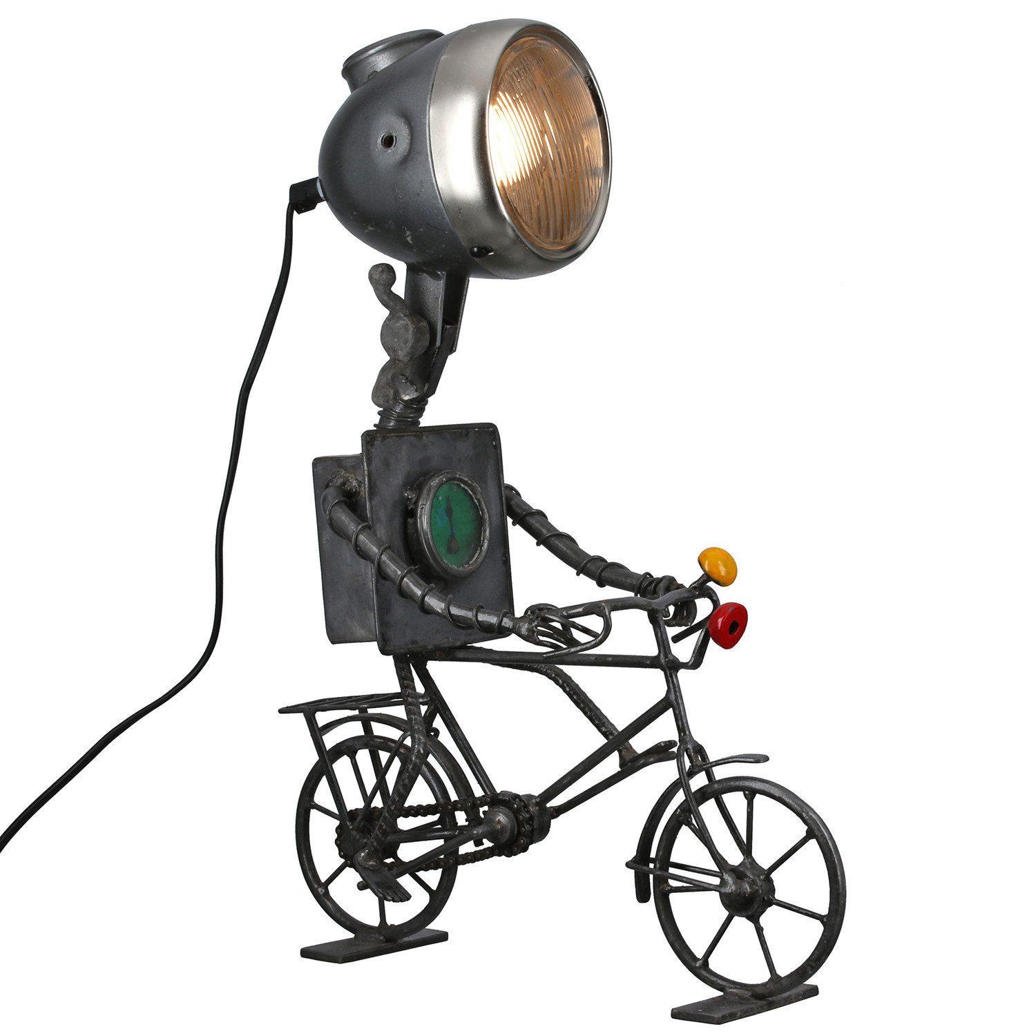 GILDE Tischleuchte CYCLING ROBOT Tischleuchte - grau - Eisen - Höhe 49cm x Breite 15,5cm, Tischlampe - Schreibtischlampe - Nachttischlampe