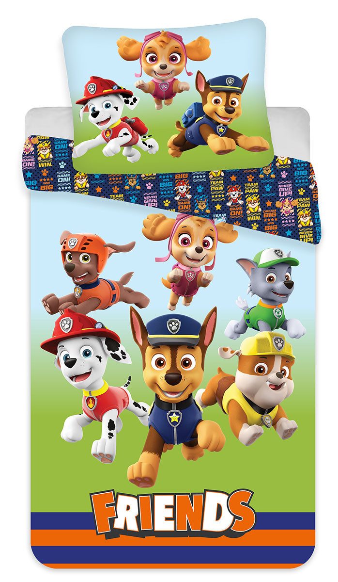 Kinderbettwäsche Paw Patrol, Babybettwäsche Marshall Skye Chase 100x135 cm