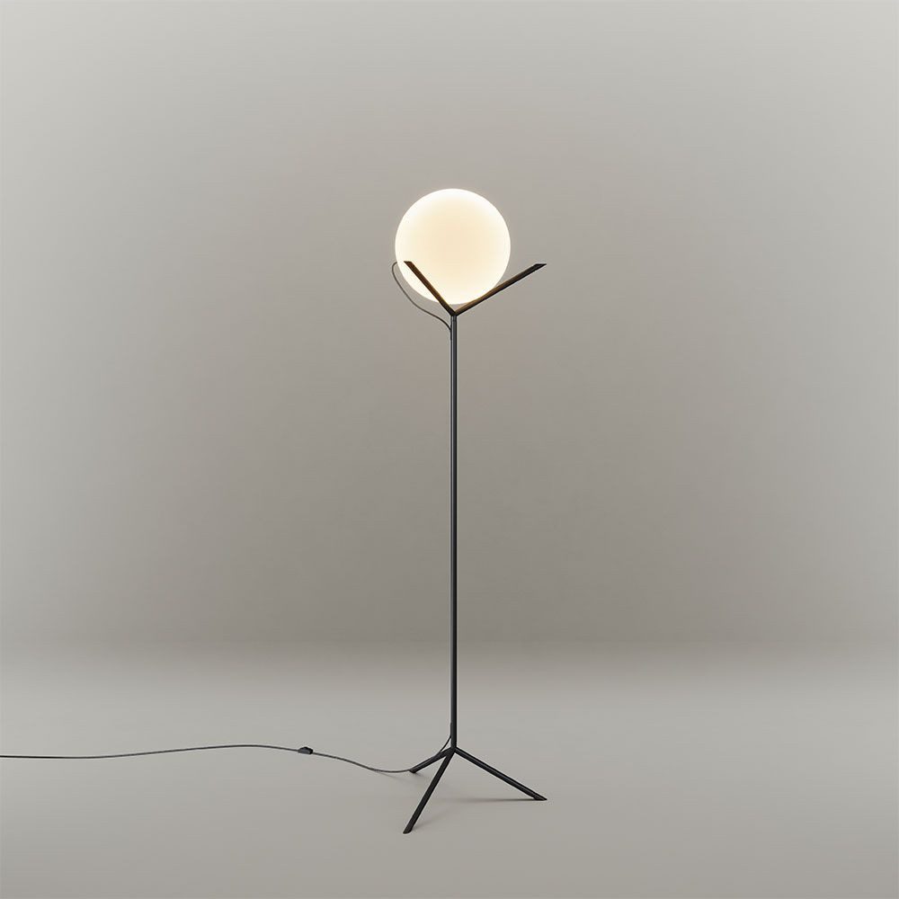 s.luce Stehlampe Stehleuchte Orb Poseidon mit Glaskugel 175cm Weiß
