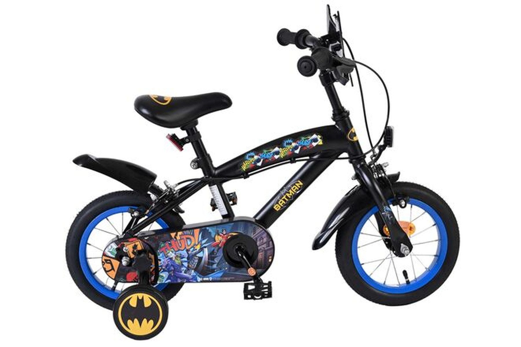 Volare Kinderfahrrad Batman Kinderfahrrad - Jungen - 12 Zoll - Schwarz - Zwei Handbremsen, 550 kg