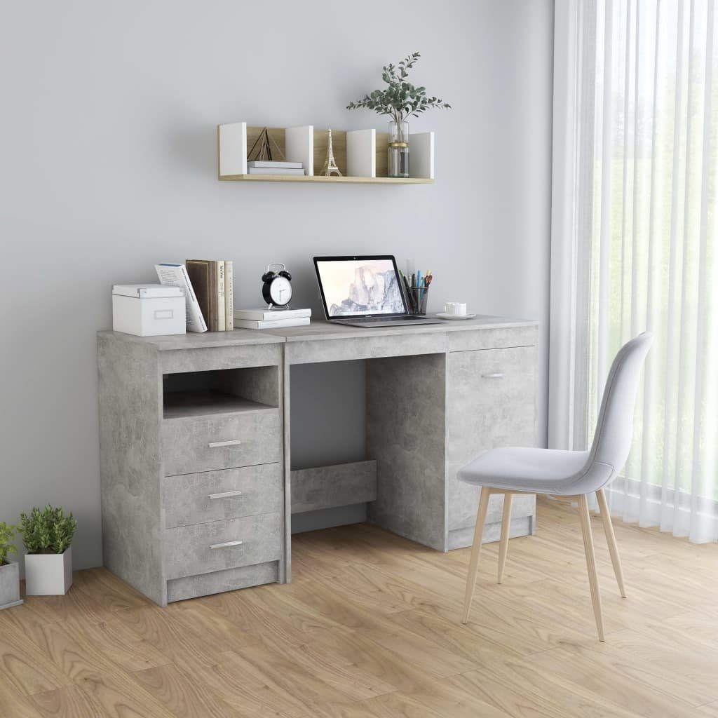 Schreibtisch furnicato cm 140x50x76 Holzwerkstoff Betongrau