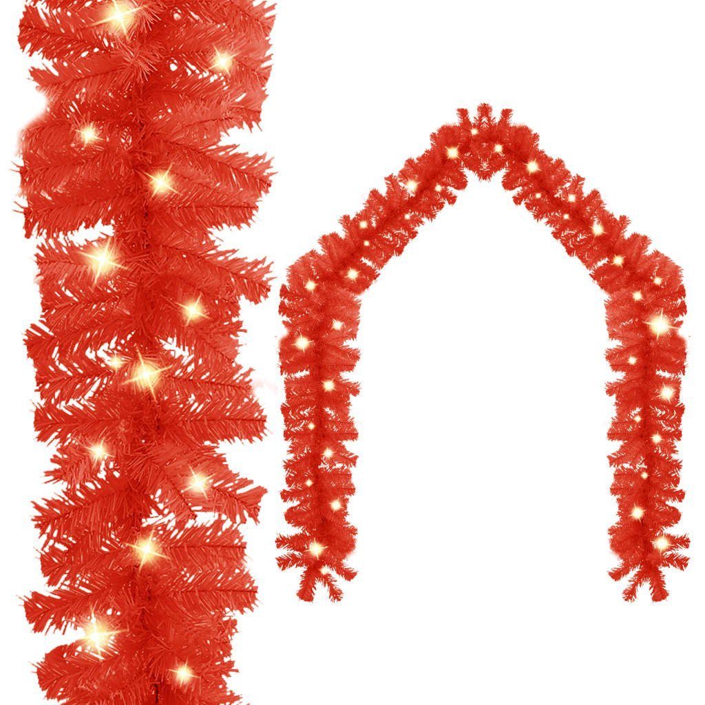 vidaXL Christbaumschmuck Weihnachtsgirlande mit LED 5 m Rot (1-tlg)