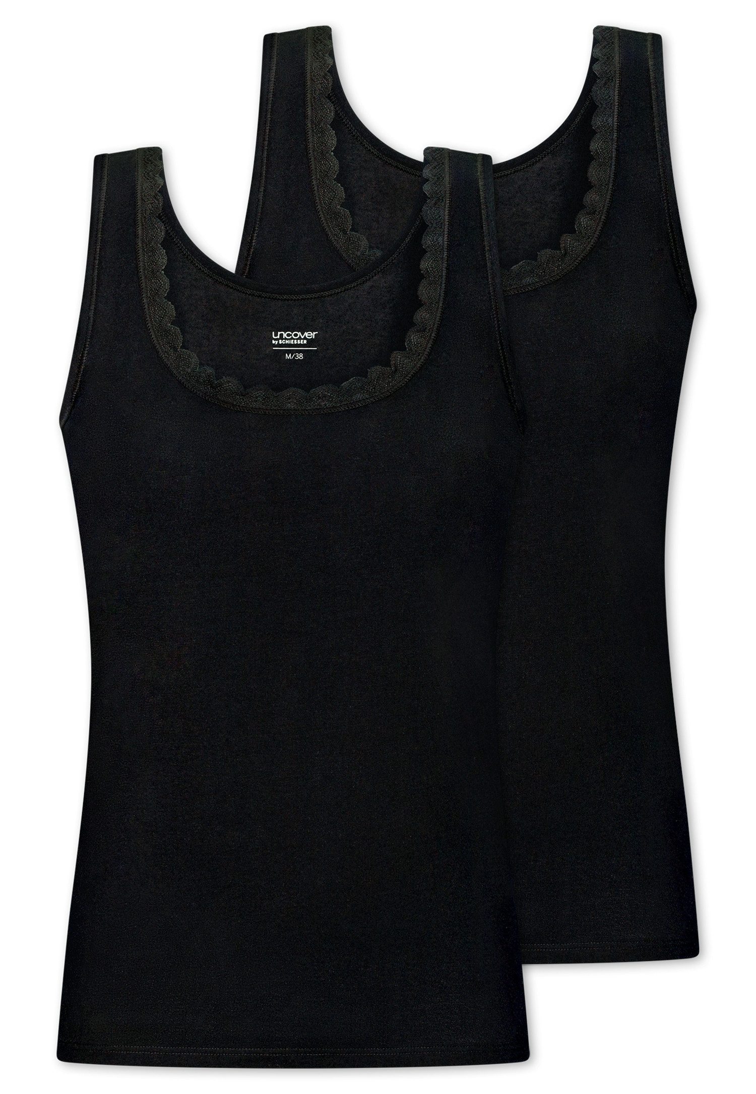 uncover by SCHIESSER Trägertop UNCOVER Cotton Lace mit Rundhalsausschnitt und kleiner Häkelkante