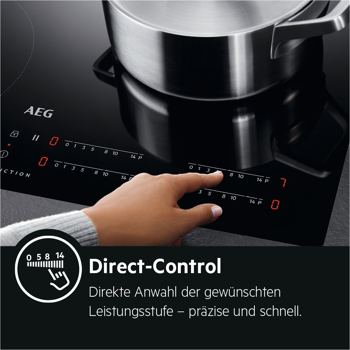 Überkochschutz Induktions-Kochfeld IAE84411XB, AEG - SenseBoil