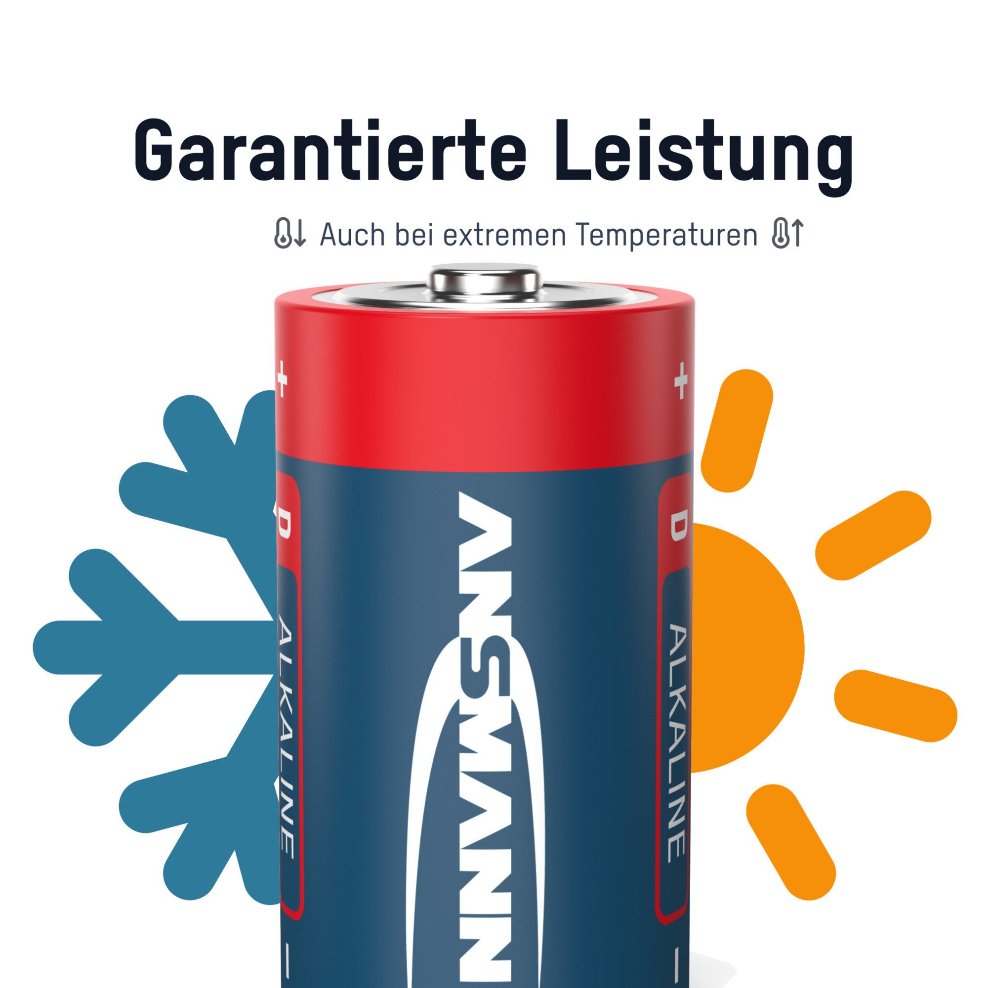 ANSMANN AG Alkaline Batterien Mono D LR20 1,5V, 4 Stück Batterie