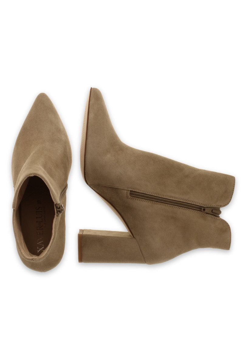 XAVER LUIS Schuhmanufaktur Trachten Stiefeletten - VERO - Samtziege sand Stiefelette